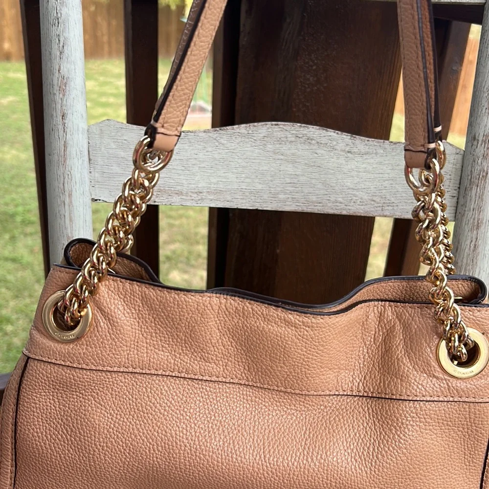 COACH Tan Edie Medium Shoulder Bag